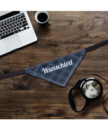 Buy Printplanet Dog Scarf - Custom Text Checkered Blue Pattern Size L | Stylish & Comfortable Dog Accessories - Buy Online on GoSupps.com