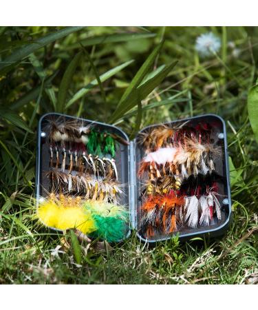 Goture Fly Fishing Kit - 100PCs Bait with Box | Best Fly Fishing Range for Bass Trout Salmon | Dry Flies Streamers & Nymphs - B-76PCs - Buy Online on GoSupps.com
