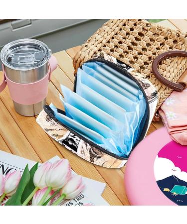 Portable Storage Bags for Women's Bandages - Hand-Drawn Pug Design with Flowers | Multi-Color Menstrual Sheet Holder & Tampon Organizer - Buy Online on GoSupps.com