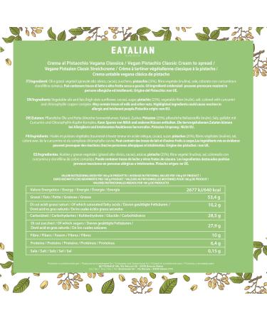 Buy Eatalian Vegan Pistachio Cream - Delicious Italian Spread 200g | Perfect for Bread Ice Cream & Cakes - Buy Online on GoSupps.com