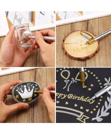 LOONENG Gold and Silver Metallic Marker Set - Fine Point Permanent Markers for Artists, Crafts, and DIY Projects - 8 Count - Buy Online on GoSupps.com