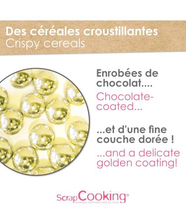 ScrapCooking 7463 Gold Beads XXL 55 g Edible Pastry Decorations Chocolate Milk & Gold Sprinkles for Desserts Cakes and Logs - Buy Online on GoSupps.com