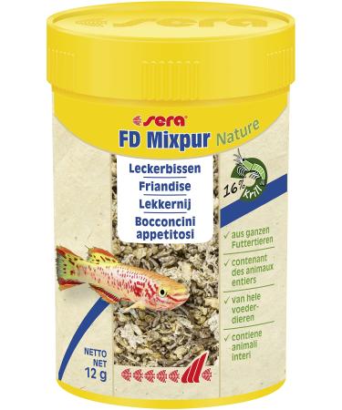 Sera FD Mixpur Nature 100 ml (12 g) - the delicious mixture of dried mosquito larvae daphnia tubifex and krill - fish feed for the aquarium with high usability thus less algae mixing 12 g (1 Pack) - Buy Online on GoSupps.com