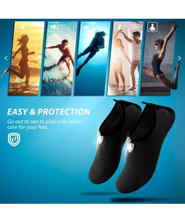 Simari Water Shoes for Men & Women - Quick-Drying Aqua Shoes | Bathing Beach & Swimming Footwear | SWS001 P nktchen Black 44/45 EU - Buy Online on GoSupps.com