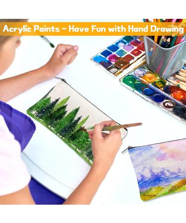 10 Pack Blank DIY Craft Bag Canvas Pen Pencil Case- Cotton Canvas for School Supplies Invoice Bill Bag Makeup Bag Cosmetic Bag Multipurpose Travel Toiletry Pouch with Black Zipper 7.9 x 4.7 inches White-10 pcs - Buy Online on GoSupps.com
