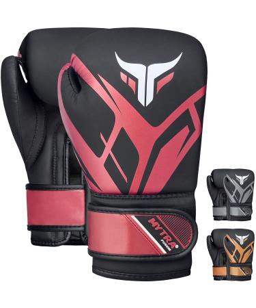 Mytra Fusion Kids boxing gloves Junior boxing gloves with a ventilated palm of MMA Muay Thai Sparring Fighting Punching Gloves Black/Maroon 6-Oz