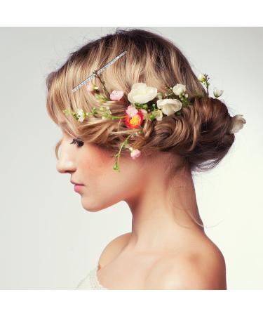 TecUnite 16 Piece Rhinestone Bobby Pin Set - Clear Crystal Hair Clips for Women and Girls (White) - Buy Online on GoSupps.com