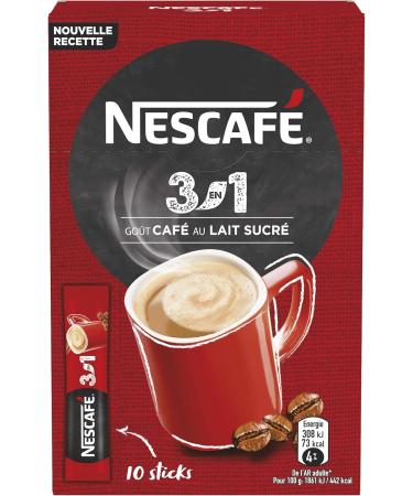 NESCAF 3en1 Caf au lait sucr Caf soluble 5 Bo tes de 10 Sticks (165g chacun) - Buy Online on GoSupps.com