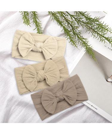 Leoeasy 3-Piece Baby Girl Headband Set | Elastic Hair Bands for Newborns & Toddlers (0-6 Months) - Buy Online on GoSupps.com