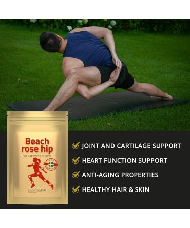 60 Rose Hip Tablets with Vitamin C A E | 38 000mg / Serving from 400mg Rose Hip Extract | Joint Support & Flexibility | High Strength Vegan Supplement | 1 Month's Supply Beach Rose Hip Tablets - Buy Online on GoSupps.com