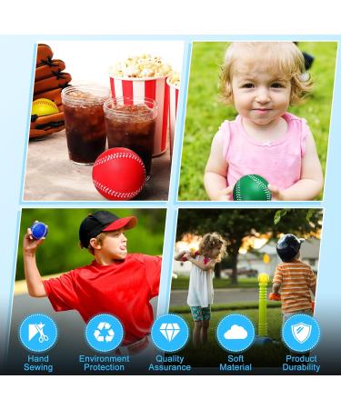 Jerify 12 Pack Foam Training Baseballs - 9 Inch Soft Baseballs for Kids and Teenagers - Practice Balls in Red, Blue, Green, Yellow - Buy Online on GoSupps.com