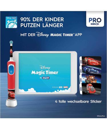 Oral-B Pro Kids Cars Electric Toothbrush | Children's Electric Toothbrush with Sensitive Mode Extra Soft Bristles & 4 Stickers | Perfect for Ages 3+ | Red/Blue - 1 Pack - Buy Online on GoSupps.com