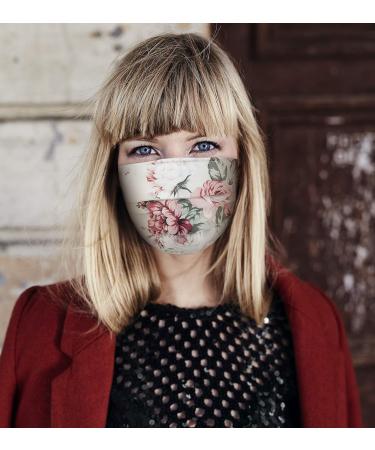 PALE MALE BOX BRAND Fabric Face Masks - Pleated Silky Satin with Adjustable Nose Wire in Ivory & Pink | Medium Size for Comfort & Style - Buy Online on GoSupps.com