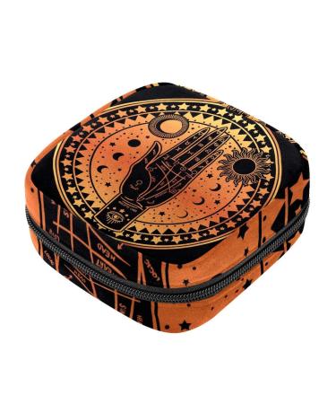 Vintage Astrological mystical hand pattern women's napkin storage bag portable period pocket for women teenagers girls menstrual cup breastfeeding deposits