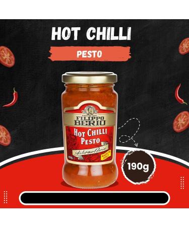 Filippo Berio Pesto Sauce Pick N Mix - Choose From Jar with 6 Flavours | Hot Chilli Classic Sun Dried-Tomato Tomato & Ricotta Vegan Basil Vegan-Sun Dried Tomato Pesto & Sauce - Pack of 6 x 190g - Buy Online on GoSupps.com