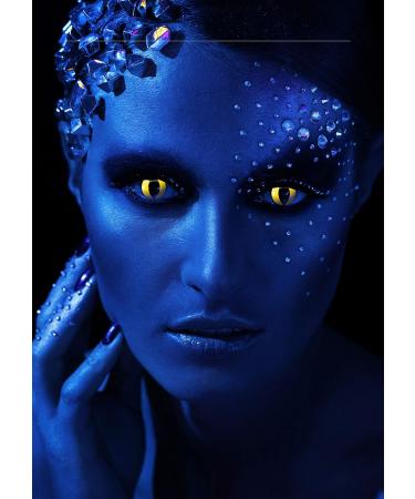 Buy Eyecatcher 84027541-455 Colored UV Contact Lenses - Yellow & Black 12-Month Wear for Carnival Mardi Gras & Halloween - International Shipping Available - Buy Online on GoSupps.com