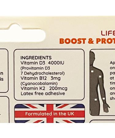 Boost & Protect - Patchs Vitamines D3 B12 K2 Haute Dose - Solidit Os Immunit Sant Cellulaire nergie - 30 Patchs - Buy Online on GoSupps.com