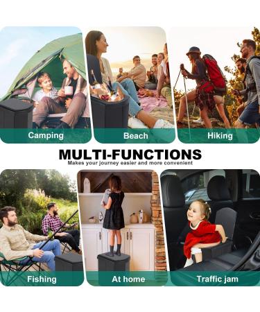 Upgrade XL Portable Toilet for Adults - Extra Large Folding Toilet for Camping and Travel - Tall, Compact, and Stylish - Ideal for Car, Hiking, Beach, and Camping - Black Leather - Buy Online on GoSupps.com