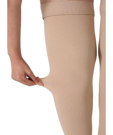 TOFLY Medical Thigh High Compression Stockings | 20-30mmHg Graduated Compression Socks | Silicone Band Support | Varicose Veins, Edema, Travel | Beige 3XL - Buy Online on GoSupps.com
