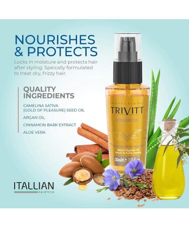 Italian Hairtech Finishing Oil for Chemically Treated Hair 1.01 fl oz - Nourishing Serum with Argan & Vegetable Oils - Protects from Dryness & Frizz - Buy Online on GoSupps.com