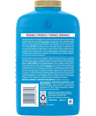 Gold Bond Medicated Original Strength Foot Powder 283g Bottle Moisture Absorbing Cooling Powder for Odour Control and Temporary Relief of Pain and Itching Due to Minor Skin Irritations on the Feet - Buy Online on GoSupps.com