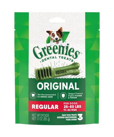 Greenies Original Regular Natural Dental Dog Treats (25-50lb. Dogs) - Buy Online on GoSupps.com