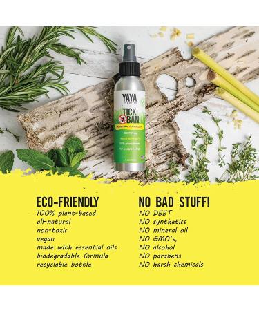 TICK BAN Yaya Organics All Natural Extra Strength Tick Repellent - DEET Free 4oz Spray - Buy Online on GoSupps.com