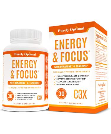 Premium Brain Booster & Energy Pills - Caffeine Pills for Clean, Sustained Energy - Nootropic Brain Supplement with Ginkgo Biloba & Rhodiola Rosea - 30 caps