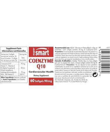 Supersmart Co-Enzyme Q10 30mg - High Bioavailability Oil-Based Supplement | Antioxidant & Immune Booster | Non-GMO & Gluten-Free - 60 Softgels - International Shipping Available - Buy Online on GoSupps.com