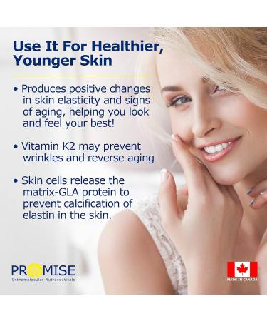 Promise Vitamin K2 MK-7 100mcg 120 Capsules- Bioactive Menaquinone-7 Bone Tissue & Heart Health- non-GMO Natto Vegan and Gluten-Free Made In Canada - Buy Online on GoSupps.com