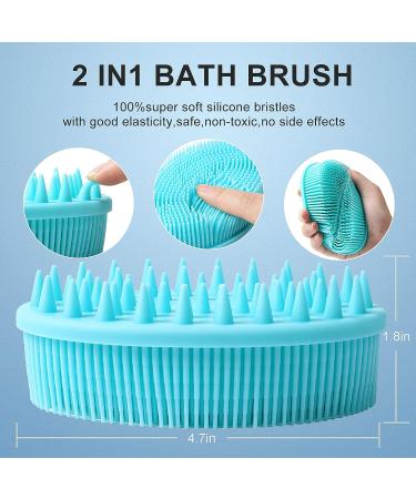Silicone Body Scrubber & Bath Brush - Upgrade 2-in-1 Shower Tool for Gentle Massage and Cleansing - Buy Online on GoSupps.com