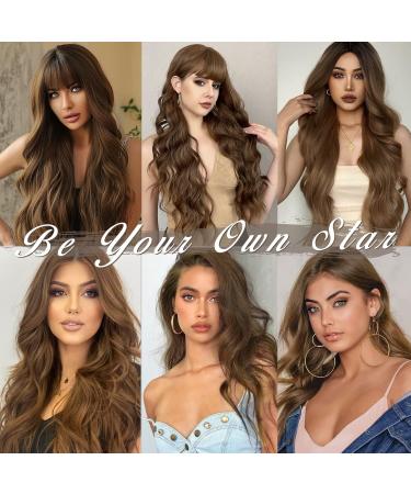 Buy Barsdar 5 PCs Long Wavy Clip-In Hair Extensions | Thick Natural Soft Synthetic | 50 cm Golden Chestnut Brown - Buy Online on GoSupps.com