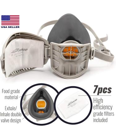 Tesoro Moda Reusable Respirator Mask with 7 Filters  Half Mask Respirator for Woodworking Welding Polishing Painting and Work Protection  Comfortable Quick-Release Headband and Dual Filtration - Buy Online on GoSupps.com