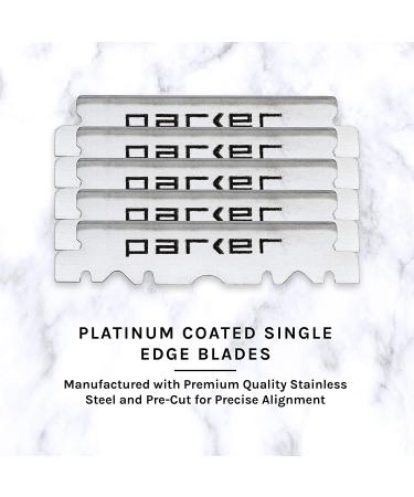 Parker SRX Stainless Steel Professional Barber Razor with 5 Premium Half Blades - Buy Online on GoSupps.com