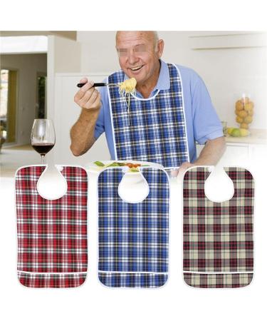 Adult Bib 3colors Adult Bib Washable Reusable Waterproof Dinning Aid Clothes Protector Clothing Protector with Optional Crumb Catcher and Vinyl Backing 17.7 * 29.5inch(Green) - Buy Online on GoSupps.com