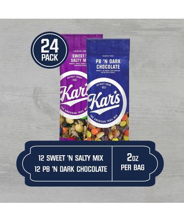 Kar's Nuts Trail Mix Variety Pack | Sweet & Salty, Peanut Butter & Dark Chocolate | Gluten-Free Snack, 24 Count - Buy Online on GoSupps.com