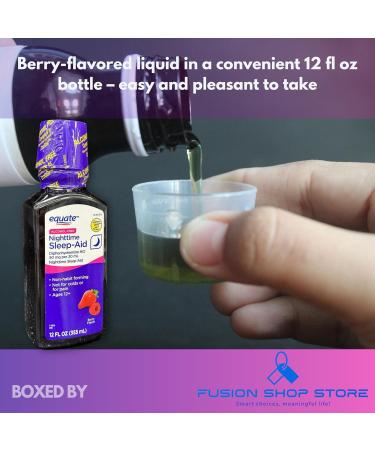 Diphenhydramine 50mg Liquid- Alcohol-Free Mixed Berry Flavor 12 fl oz (Pack of 1) Boxed by Fusion Shop Stotre - Buy Online on GoSupps.com