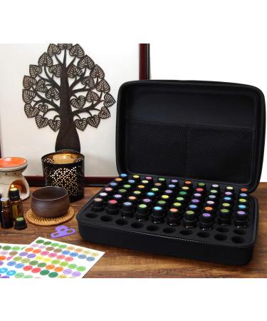 Oak Savanna Hard Shell Carrier Bag for 70 Essential Oil Bottles - Storage for 5ml 10ml 15ml - Compatible with DOTERRA & Young Living - Black - Buy Online on GoSupps.com