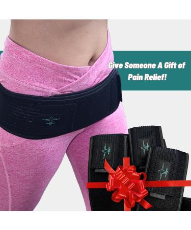 SI Belt for Sciatica Pain Relief | Sacroiliac Belt for Men & Women | Adjustable Hip Brace | Lower Back Pain Support | Fits XS to Plus Size (XXL 58-64) - Black - Buy Online on GoSupps.com
