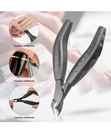 Cuticle Nippers Black Nail Scissors Toenails Cuticle Remover 5 mm Professional Nail Clippers Professional Manicure Tools Cuticle Cutter with Rubber Handle - Buy Online on GoSupps.com