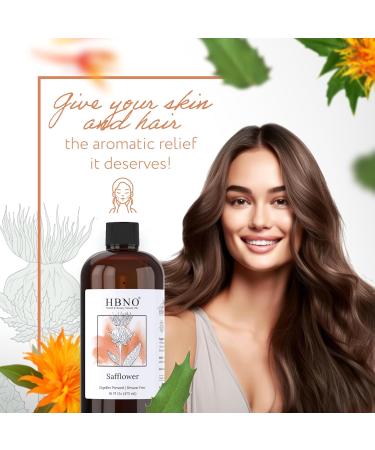 HBNO Safflower Oil - 16 oz (475ml) Value Size - High Oleic Ideal for Shampoos Conditioners Face wash Lotions and Skin Care Products. Safflower 16 Fl Oz (Pack of 1) - Buy Online on GoSupps.com
