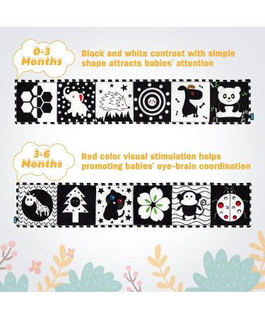 SYNARRY High Contrast Baby Book for Newborn - Black and White Cloth Book for Babies 0-6 Months - Giraffe Tummy Time Toy - Buy Online on GoSupps.com