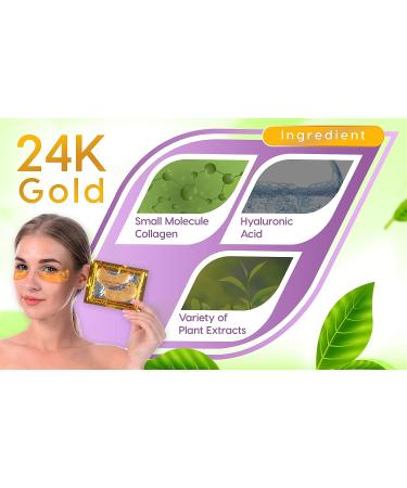 30 Pairs 24K Gold Under Eye Patch - Collagen Eye Mask for Anti-Wrinkles & Dark Circles - Buy Online on GoSupps.com