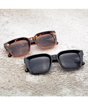 Amorays Fashion Oversized Square Sunglasses with UV400 Protection - Spring Zipper Reading Glasses for Men & Women (Black 3.00) - Buy Online on GoSupps.com