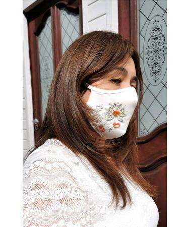 Buy Washable Black Hand-Embroidered Face Masks - 3 Layers 100% Cotton Breathable & Reusable Fashionable Masks | International Shipping - Buy Online on GoSupps.com