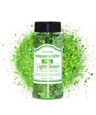 HOLOGRACHC CHUNDY GLITTER light green 100g chunky sequins glitter craft glitter for resin face nail art body slime festival party art