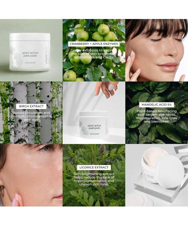 Fitglow Beauty | Plant Active Peel Pads | Mandelic Salicylic & Citric Acid Natural & Vegan Face Exfoliating Skin Resurfacing Facial Blackhead Remover & Toner Skin Care Wipes | 50 Pads - Buy Online on GoSupps.com