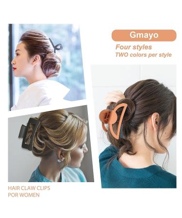 8-Piece Medium Large Claw Clip Set for Big and Thick Hair - Matte Square Hair Clips for Girls and Ladies - Buy Online on GoSupps.com