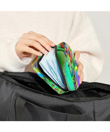 Abstract Green Geometric Art Period Bag: Sanitary Napkin & Makeup Storage Pouch - Buy Online on GoSupps.com